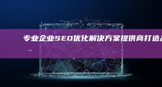 专业企业SEO优化解决方案提供商：打造品牌在线影响力